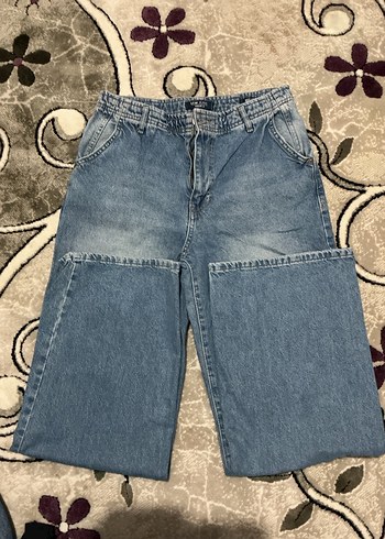 Kadın Gri Mavi Bol Kesim Kot Pantolon - Görsel 2