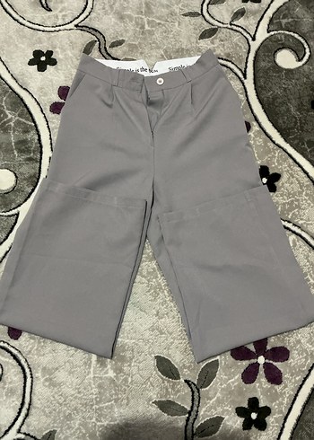 Gri Midi Kadın Kumaş Pantolon - Görsel 2