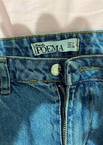 Mavi Düğmeli Midi Denim Kadın Jean