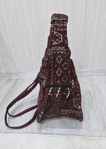 Bordo Nakışlı Bohem Kadın Sırt Çantası