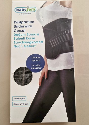 BabyJem Doğum Sonrası Balenli Korse Siyah