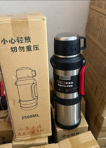 2500ML Gri Çocuk Termos Şişesi
