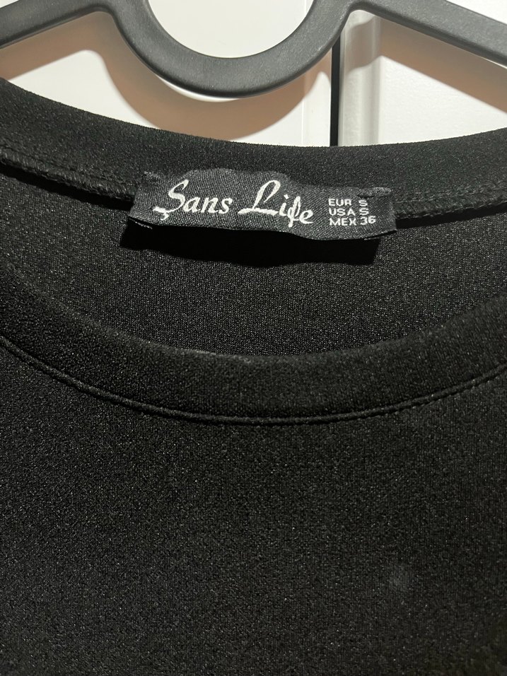 Dantel Detaylı Siyah Triko Midi Elbise - Görsel 3