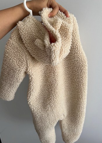 Bej Peluş Bebek Tulumu/montu - Görsel 3