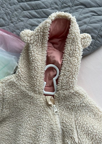 Bej Peluş Bebek Tulumu/montu - Görsel 4