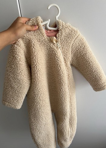 Bej Peluş Bebek Tulumu/montu - Görsel 2