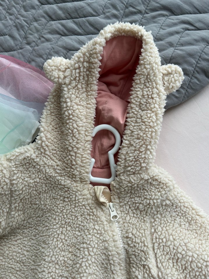 Bej Peluş Bebek Tulumu/montu - Görsel 4