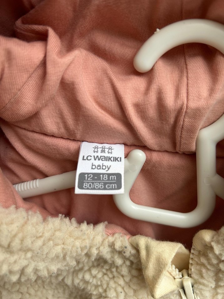 Bej Peluş Bebek Tulumu/montu - Görsel 5