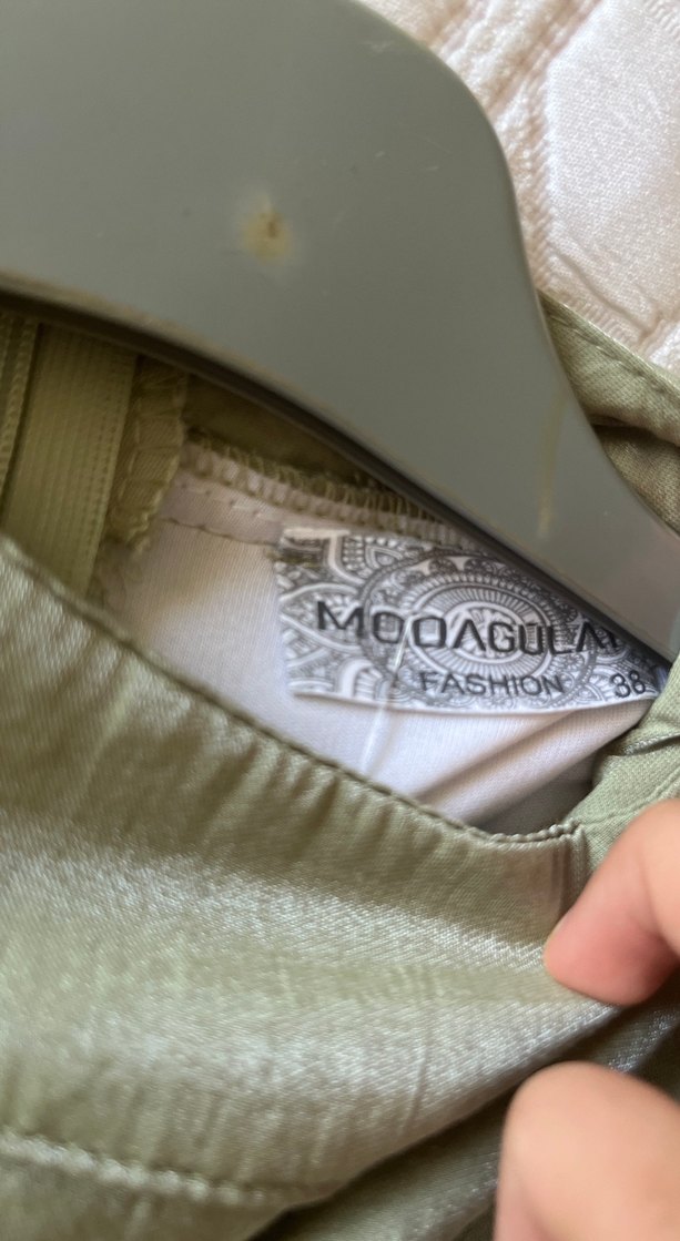 Kadın yeşil uzun tesettür elbise - Görsel 5