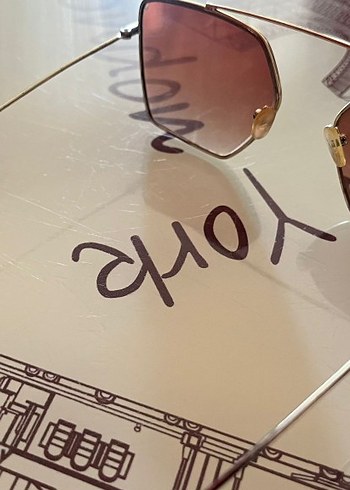 Bej Transparan Vintage Kadın Güneş Gözlüğü - Görsel 2