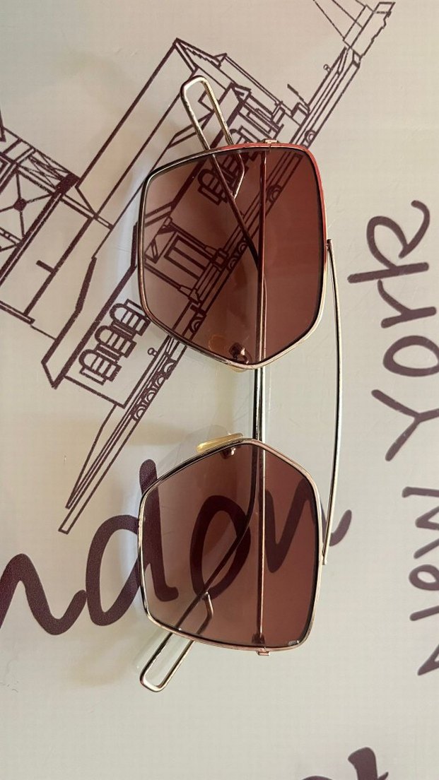 Bej Transparan Vintage Kadın Güneş Gözlüğü - Görsel 3