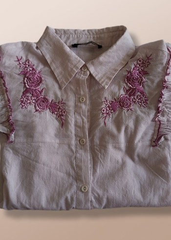 Pembe Nakışlı Gömlek - Görsel 2