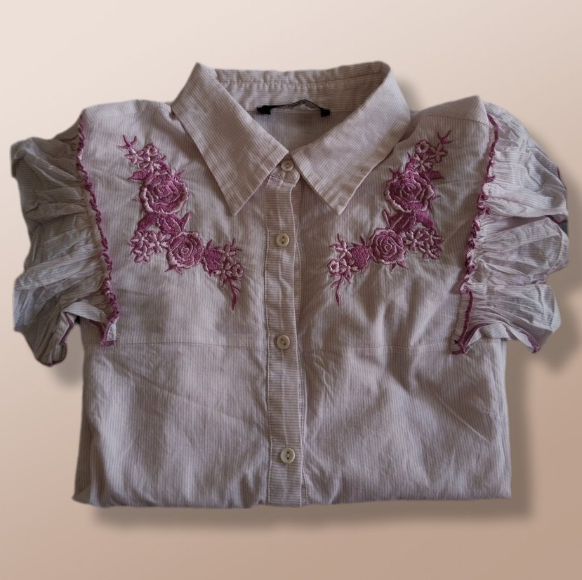 Pembe Nakışlı Gömlek - Görsel 2