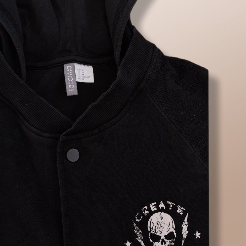 H&M Siyah Kapüşonlu Polar Ceket - Görsel 3