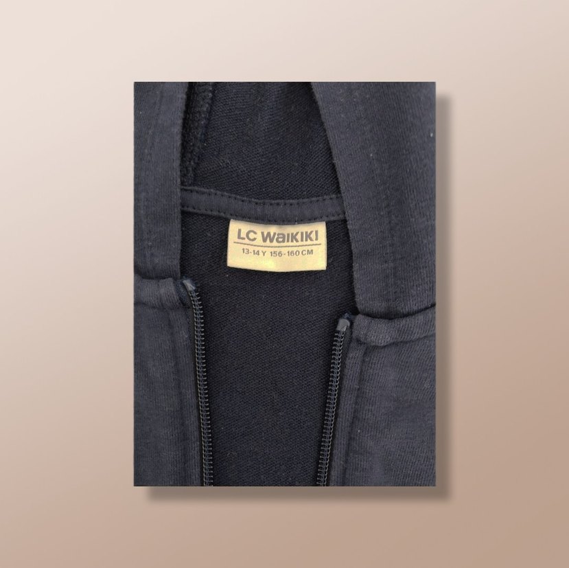 kız Çocuk Lacivert Kapüşonlu Fermuarlı Sweatshirt - Görsel 2