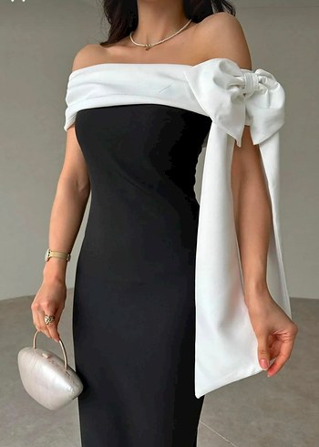 çift renk Kadın midi Elbise - Görsel 4