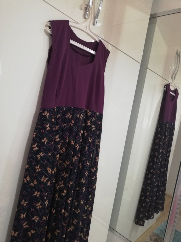 Mor V Yakalı Pileli Hamile Elbisesi
Boy - Görsel 2