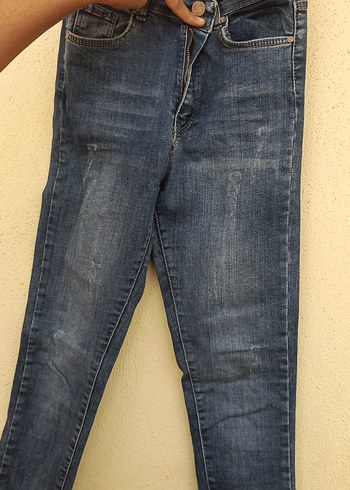 Gri Mavi Kadın Denim Kot Pantolon