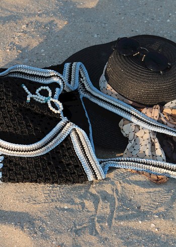Diğer Boncuk Detaylı Bohem Gri Monokini