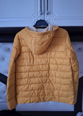 Mavi Sarı Fermuarlı Kadın Kışlık Mont - Görsel 4