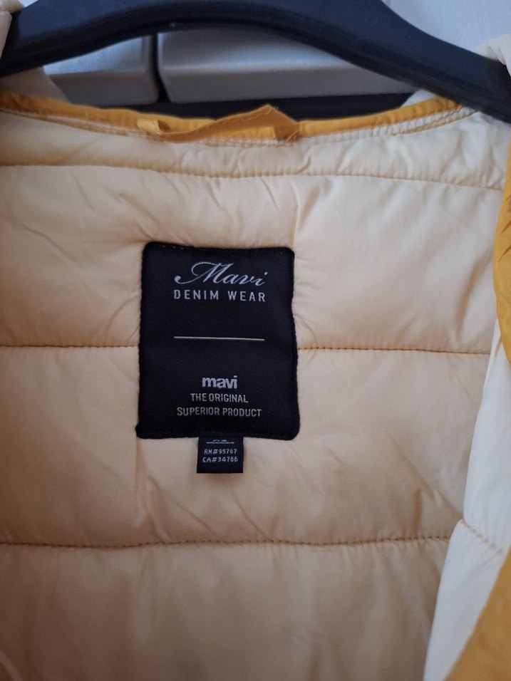 Mavi Sarı Fermuarlı Kadın Kışlık Mont - Görsel 3