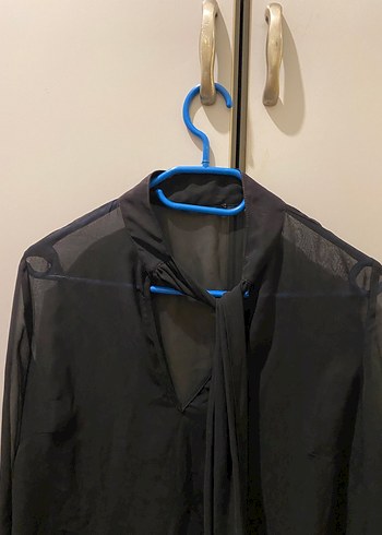 Siyah Uzun Kollu Drapeli Gotik Bluz - Görsel 2