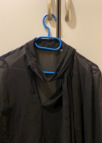 Siyah Uzun Kollu Drapeli Gotik Bluz - Görsel 4