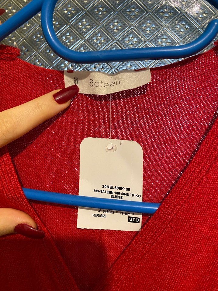 Kırmızı Midi Elbise - Görsel 2