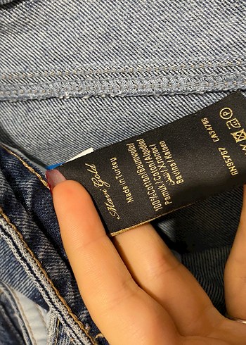 Kadın Mavi Bol Kesim Kemerli Kot Pantolon - Görsel 7