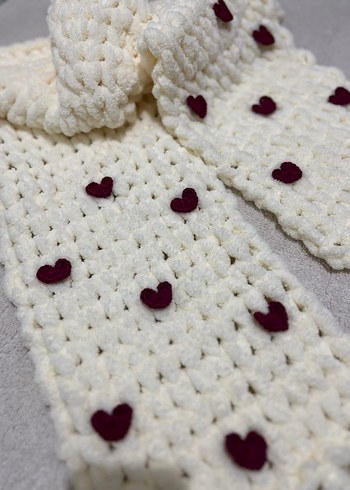 Pembe Örgü Kadın Atkı - Görsel 3