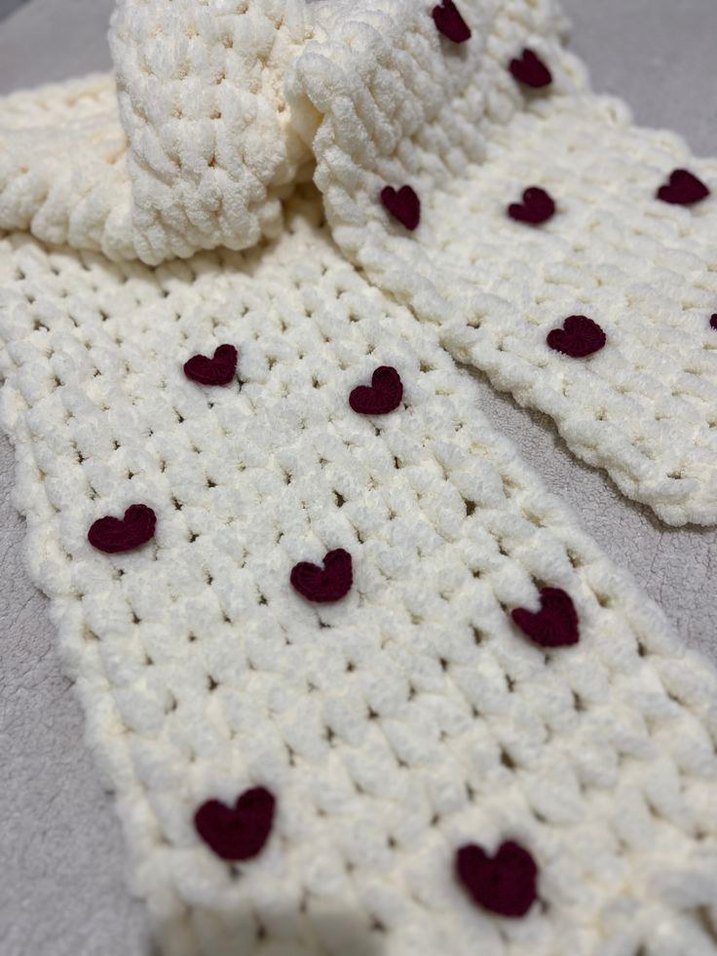 Pembe Örgü Kadın Atkı - Görsel 3