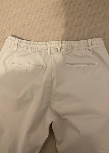 Beyaz erkek  Pamuklu  keten Pantolon HATEMOĞLU - Görsel 3