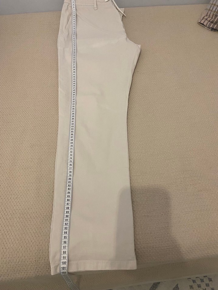 Beyaz erkek  Pamuklu  keten Pantolon HATEMOĞLU - Görsel 4