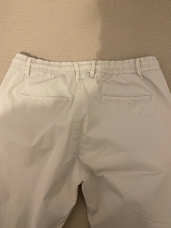 Beyaz erkek  Pamuklu  keten Pantolon HATEMOĞLU - Görsel 3