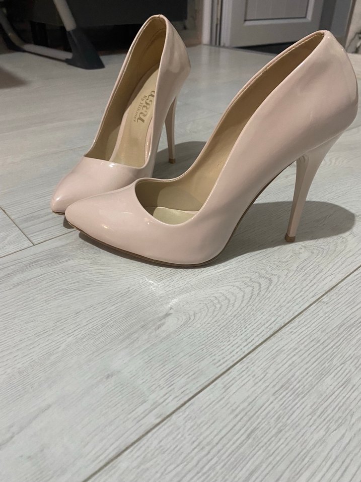 Pembe Rugan Stiletto Kadın Topuklu Ayakkabı - Görsel 4