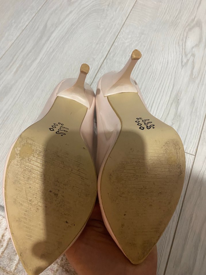 Pembe Rugan Stiletto Kadın Topuklu Ayakkabı - Görsel 3