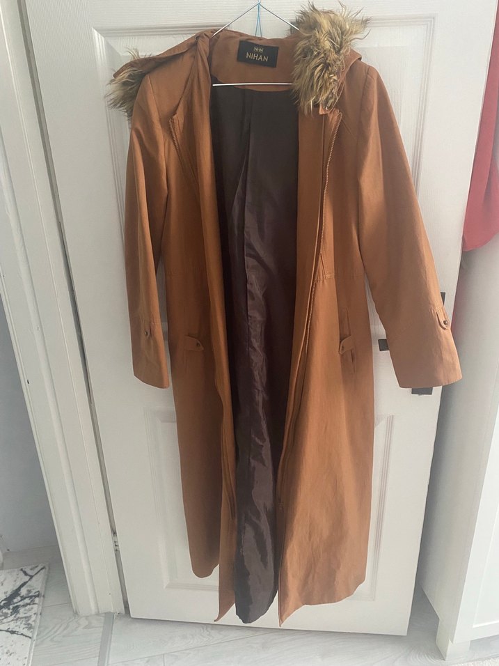 Bej Uzun Kadın Trençkot - Görsel 2