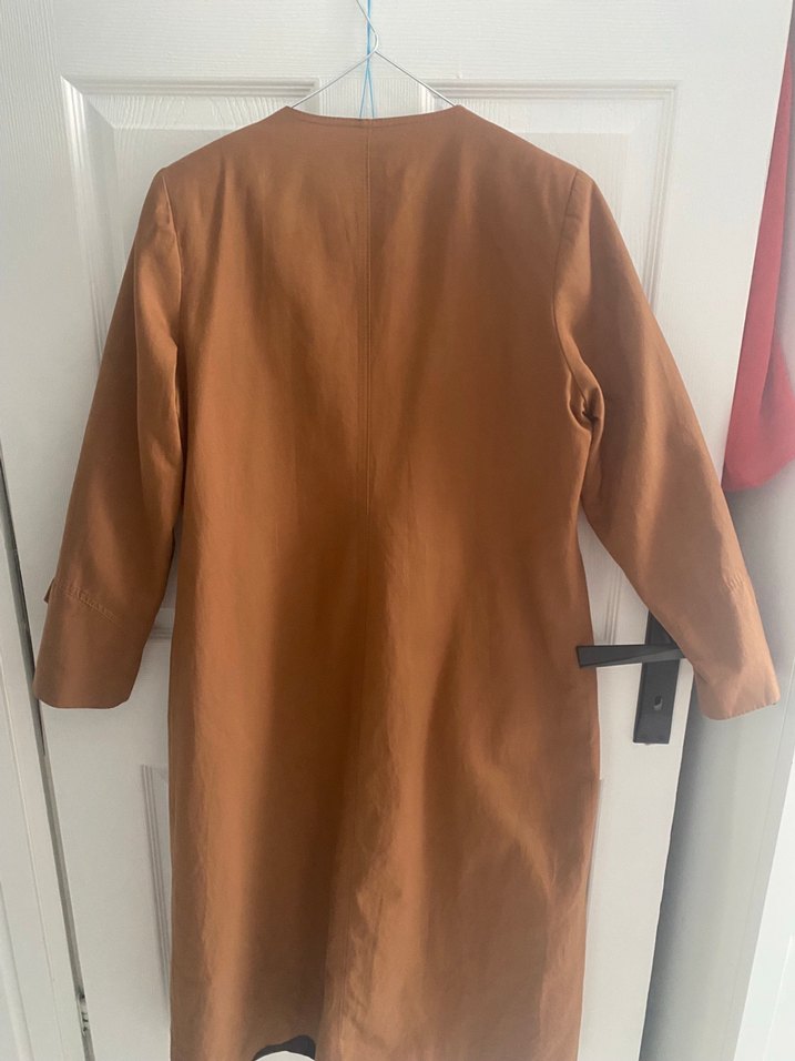 Bej Uzun Kadın Trençkot - Görsel 4