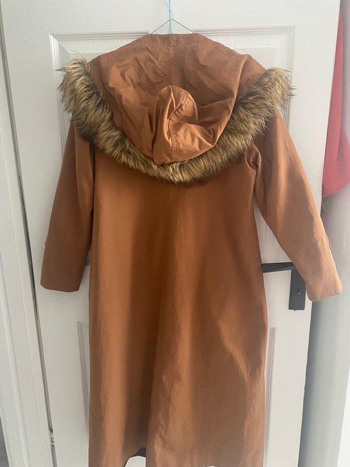 Bej Uzun Kadın Trençkot - Görsel 3