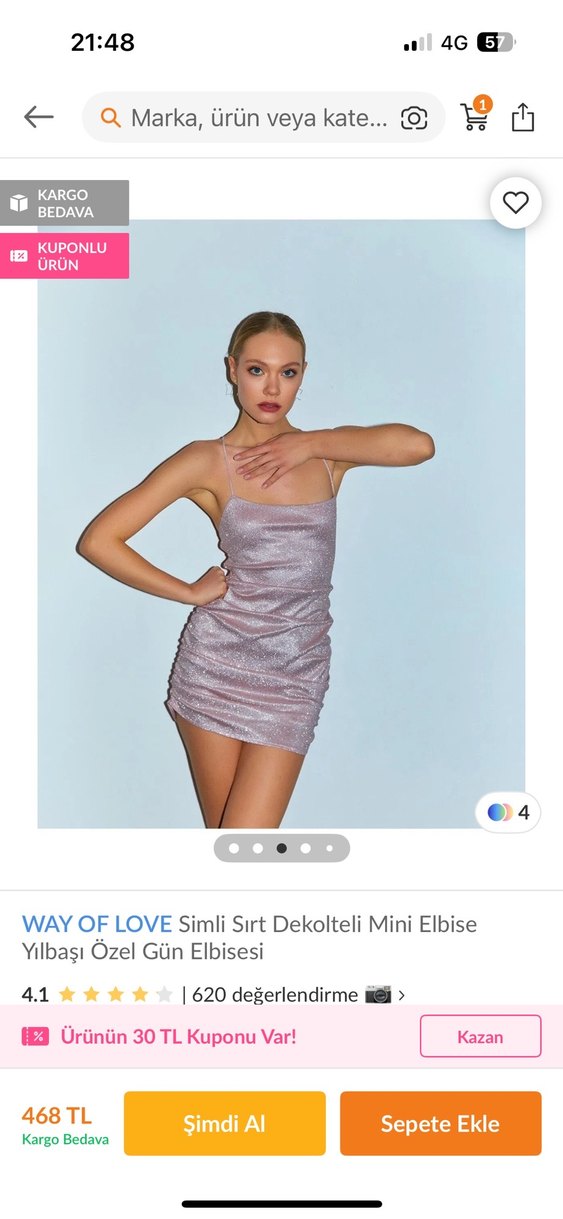 WAY OF LOVE Simli Sırt Dekolteli Mini Elbise - Görsel 2