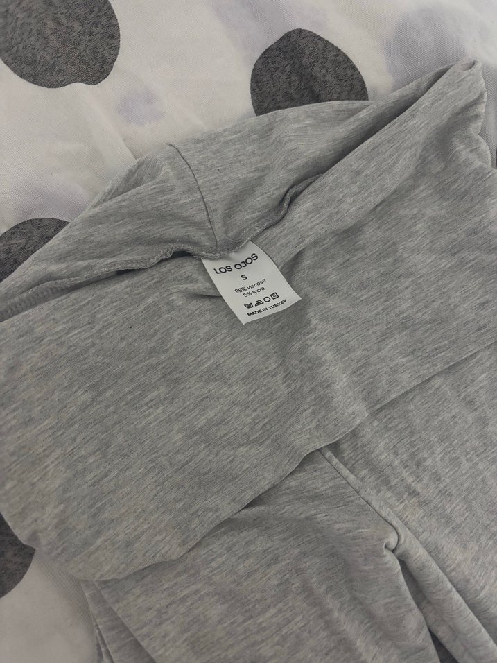 Gri Melanj Ispanyol Paça Jarse Pantolon - Görsel 5