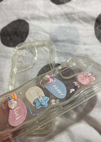 Üç renkli boya 3D tavsan ayi figürü, ve şeffaf kılıf - Görsel 2