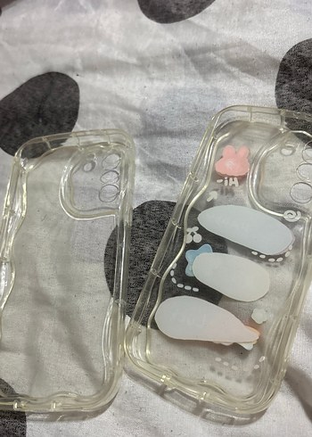 Üç renkli boya 3D tavsan ayi figürü, ve şeffaf kılıf - Görsel 4