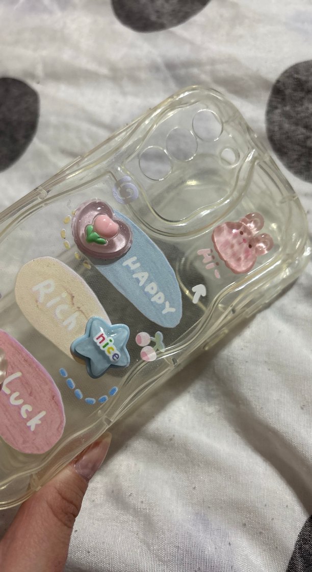 Üç renkli boya 3D tavsan ayi figürü, ve şeffaf kılıf - Görsel 5