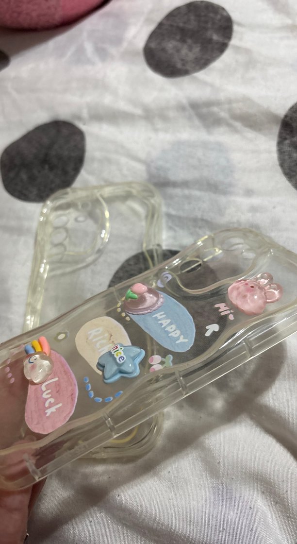 Üç renkli boya 3D tavsan ayi figürü, ve şeffaf kılıf - Görsel 2