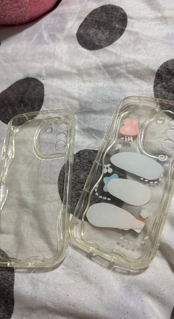 Üç renkli boya 3D tavsan ayi figürü, ve şeffaf kılıf - Görsel 4