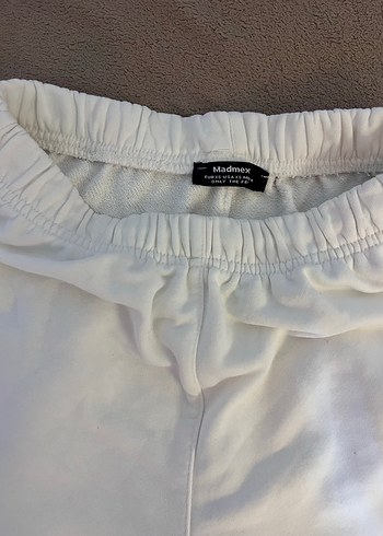 Beyaz Rahat Kesim Keten Kadın Eşofman - Görsel 2