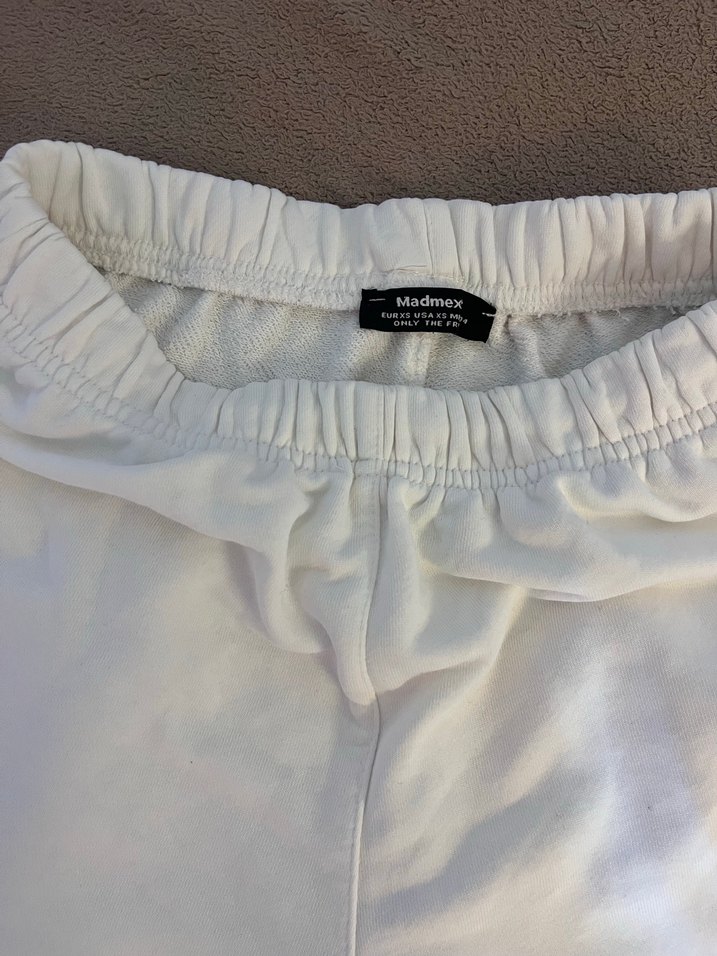 Beyaz Rahat Kesim Keten Kadın Eşofman - Görsel 2