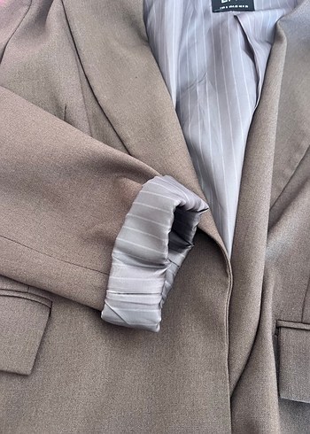 Kahverengi  Kadın Midi Blazer Ceket - Görsel 2