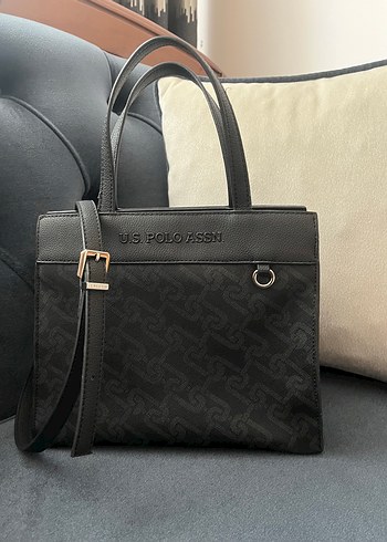U.S. Polo Assn. Siyah Deri Kadın Çanta